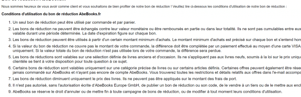 code réduction abebooks